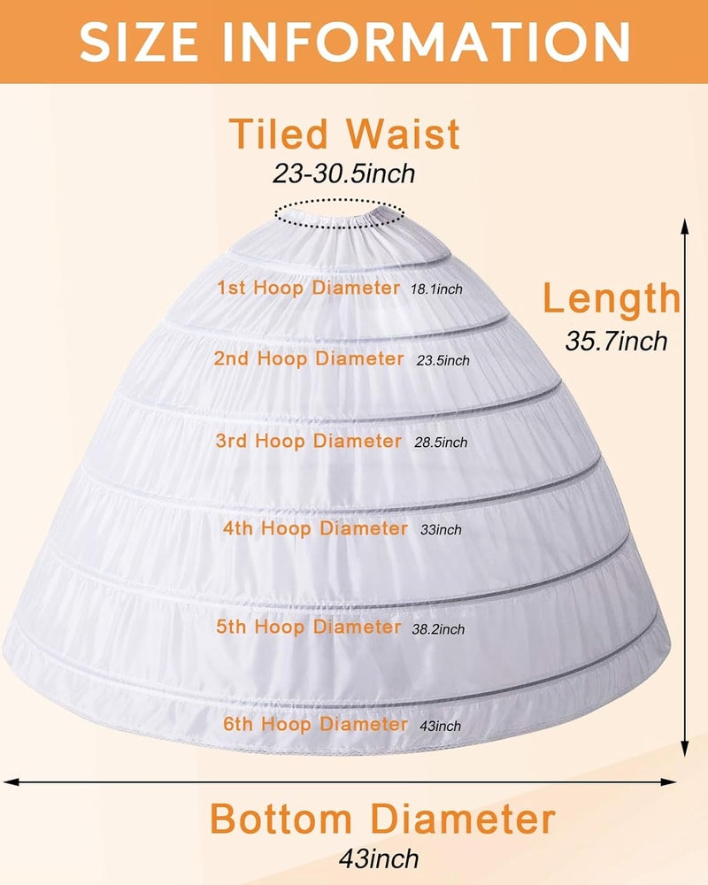 SHEJIZE Women’s Petticoat Skirt Crinoline for Girls Hoop Skirt Petticoat Underskirt Half Slips - Image 5